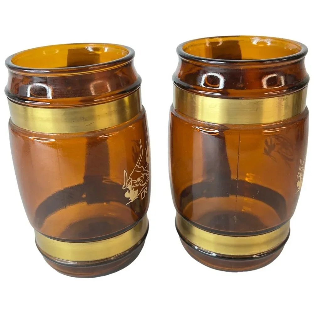 6 SiestaWare‎ Western Roundup Barrel Mug Wood Handle Wagon Wheel Skull CampFire